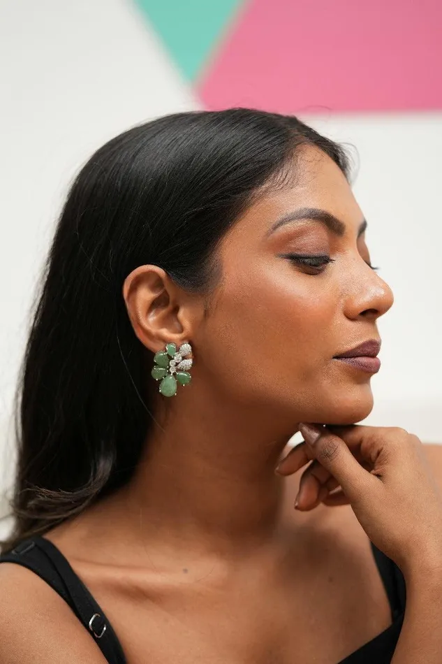 Gemstar Minty Diamond Earrings GemZ Collection Attrangi Earrings Gemstar Minty Diamond Earrings GemZ Collection Attrangi Earrings