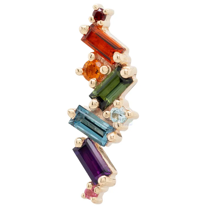 Genesis Threaded End in Gold Rainbow with Genuine Gemstones Body Vision BVLA Earrings