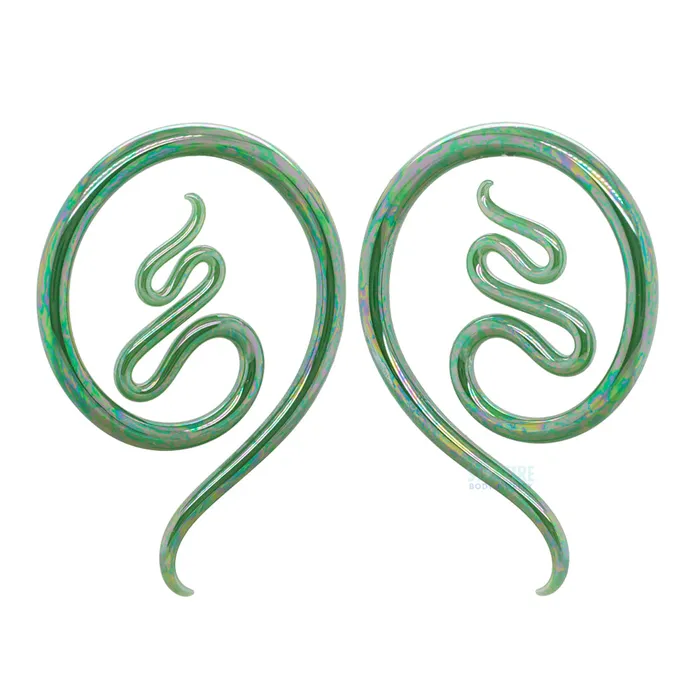 Glassheart Glass Heart Studio Earrings Glass Nika Moons Oil Slick Jade