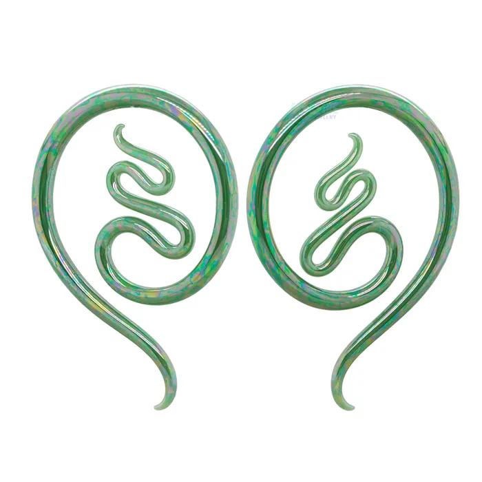 Glassheart Glass Heart Studio Earrings Glass Nika Moons Oil Slick Jade