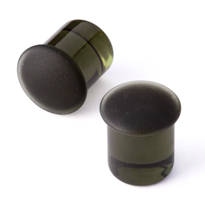 Gorilla Glass Simple Glass Plugs Matte Smoke Rings