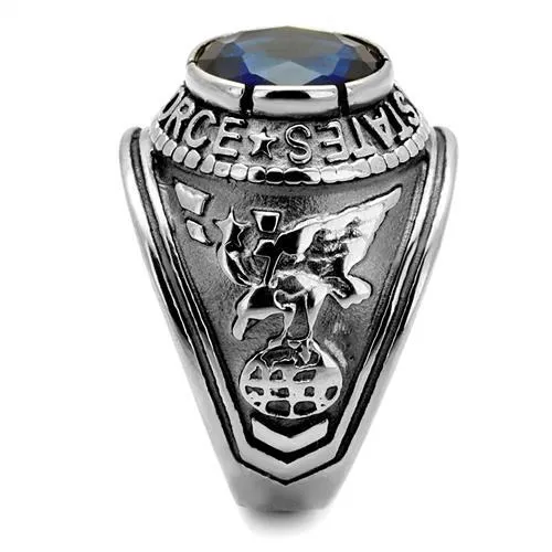Green CJ7873OS Wholesale Stainless Steel United States Air Force Sapphire Ring Rings Green CJ7873OS Wholesale Stainless Steel United States Air Force Sapphire Ring Rings