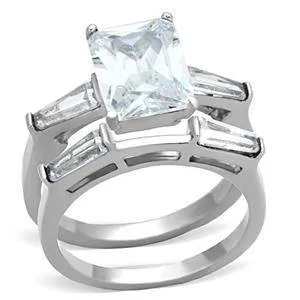 Green CJG1243 Wholesale Emerald Cut Clear CZ Wedding Set Engagement Ring Rings Green CJG1243 Wholesale Emerald Cut Clear CZ Wedding Set Engagement Ring Rings