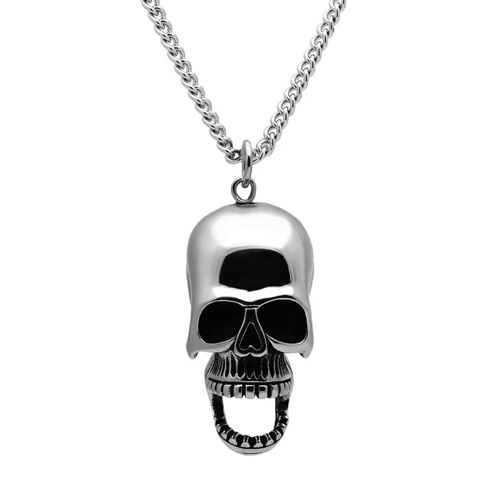 Green Necklaces CJG2231 Wholesale Stainless Steel Skull Pendant
