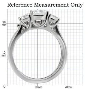 Green Rings CJ7788OS Wholesale Stainless Steel Round Cubic Zirconia Past Present Future Wedding Set