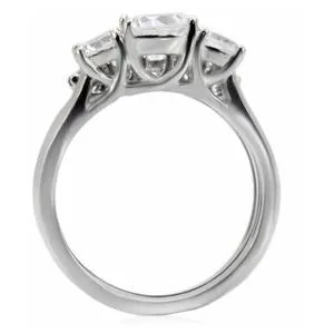 Green Rings CJ7788OS Wholesale Stainless Steel Round Cubic Zirconia Past Present Future Wedding Set
