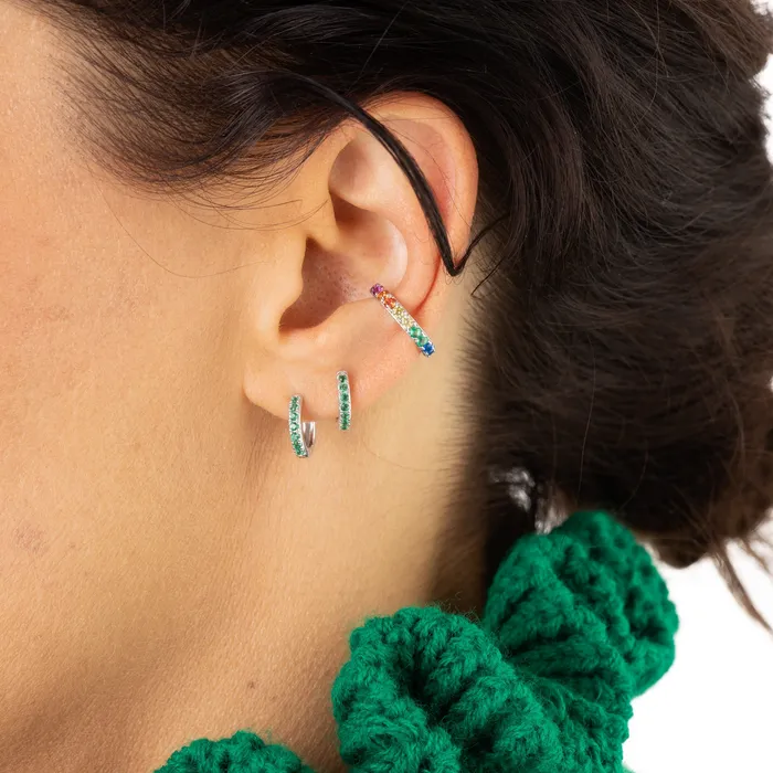 Green Stone Huggie and Tiny Stud Set of Earrings Scream Pretty Earrings Green Stone Huggie and Tiny Stud Set of Earrings Scream Pretty Earrings