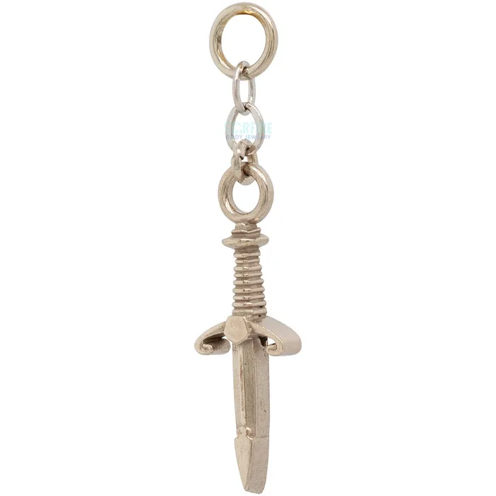 Hialeah Fine Jewelry Earrings Back Stabber Chain Charm in Gold