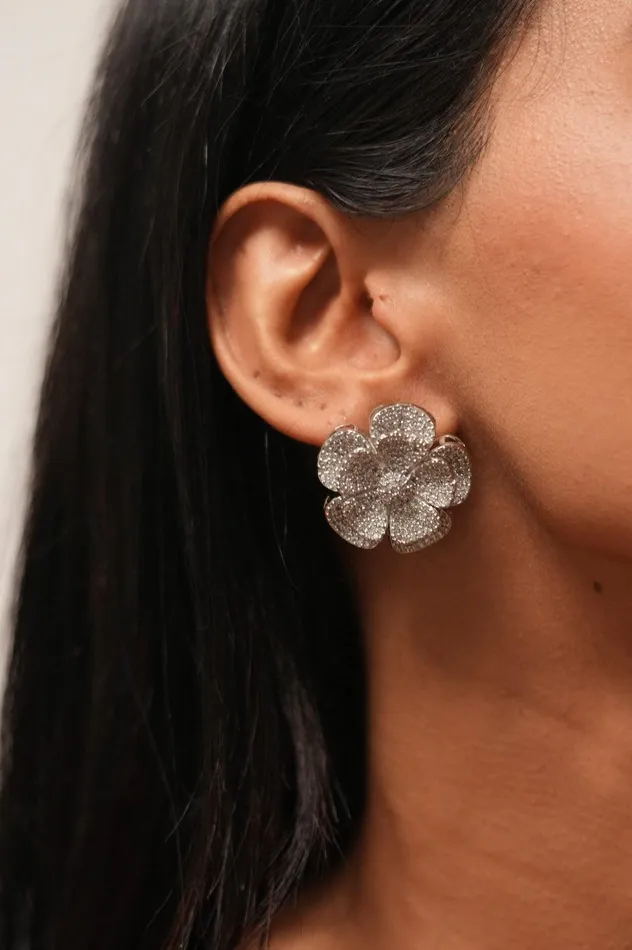 In Full Bloom Oversized Diamond Studs Attrangi Earrings