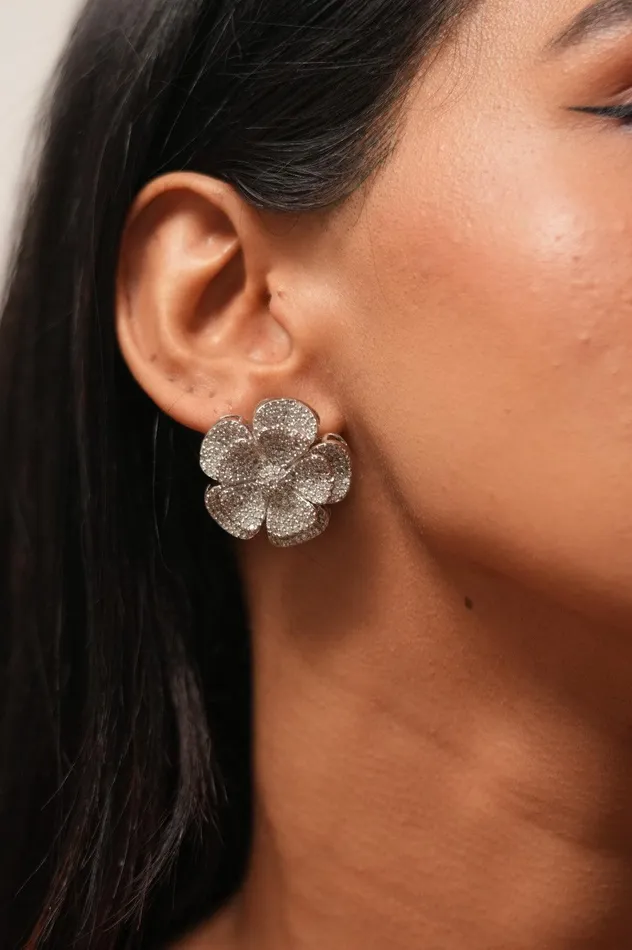 In Full Bloom Oversized Diamond Studs Attrangi Earrings In Full Bloom Oversized Diamond Studs Attrangi Earrings