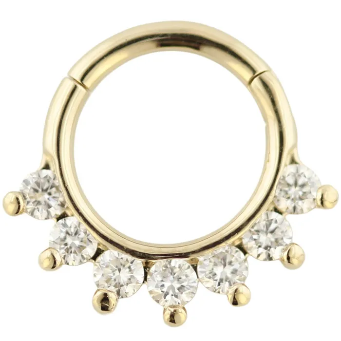 Industrial Strength IS Earrings Hera Clicker 2 with Faceted DIAMONDS in Gold