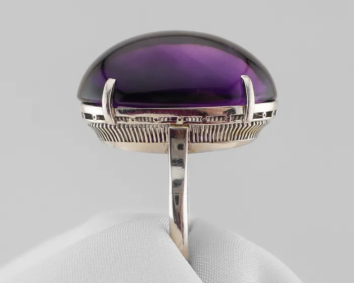 Isadoras LD Rings Art Deco Amethyst Cabochon Ring Isadoras LD Rings Art Deco Amethyst Cabochon Ring