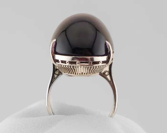 Isadoras LD Rings Art Deco Amethyst Cabochon Ring Isadoras LD Rings Art Deco Amethyst Cabochon Ring