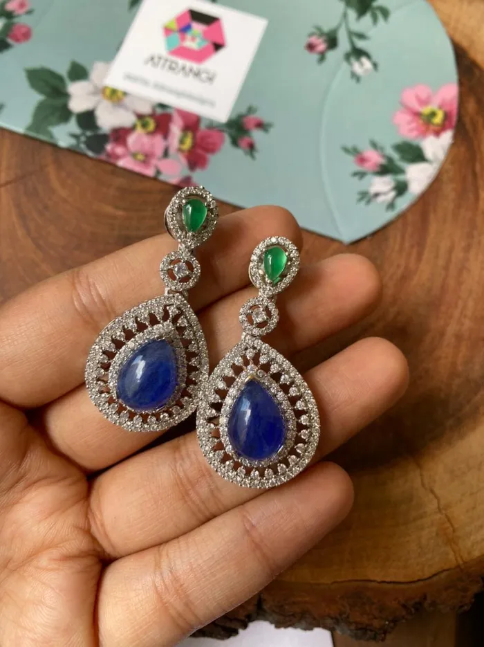Isla Long Diamond Earrings attrangi Earrings