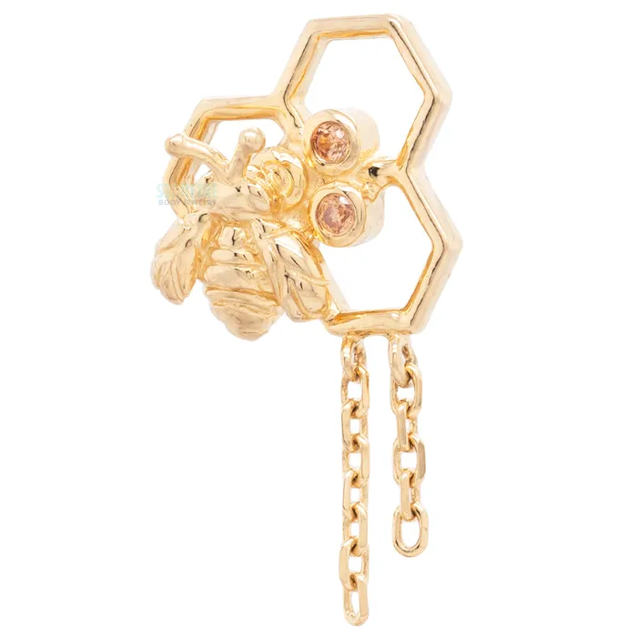 Junipurr Jewelry Earrings threadless Hivemind End in Gold with CZs