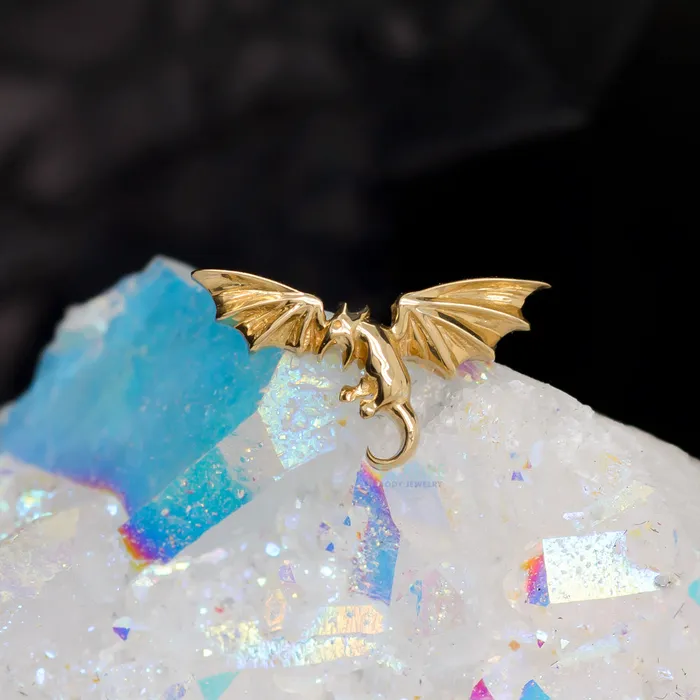 Junipurr Jewelry threadless Dungeons and End in Gold Earrings