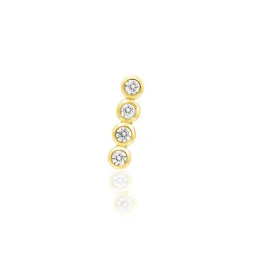 Junipurr Jewelry threadless Gretchen End in Gold with CZs Earrings