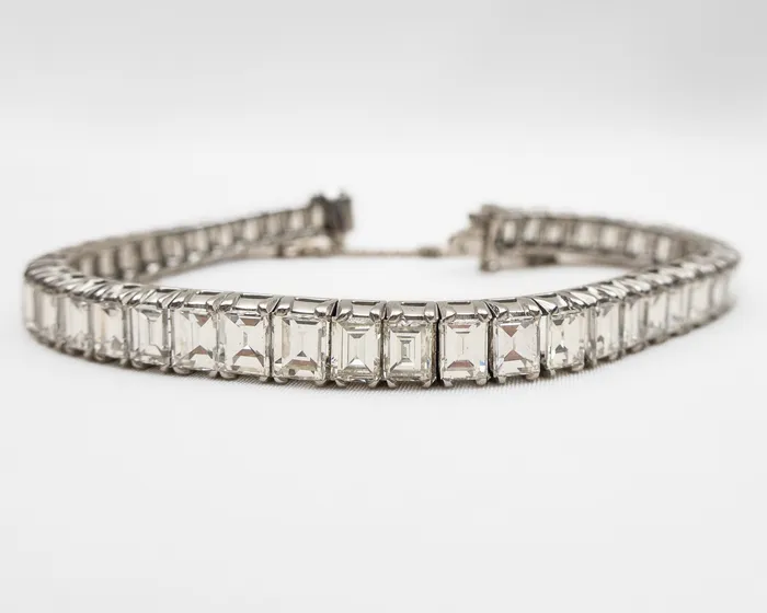 Midcentury Baguette Diamond Tennis Bracelet Isadoras C Bracelets