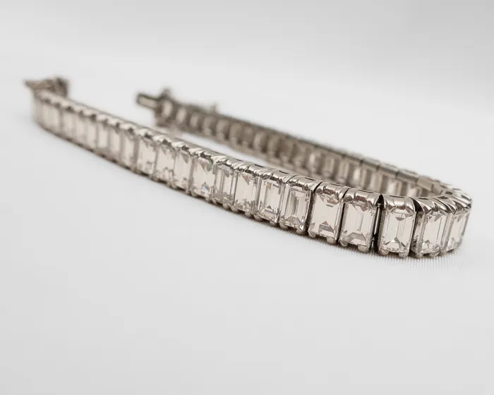 Midcentury Baguette Diamond Tennis Bracelet Isadoras C Bracelets