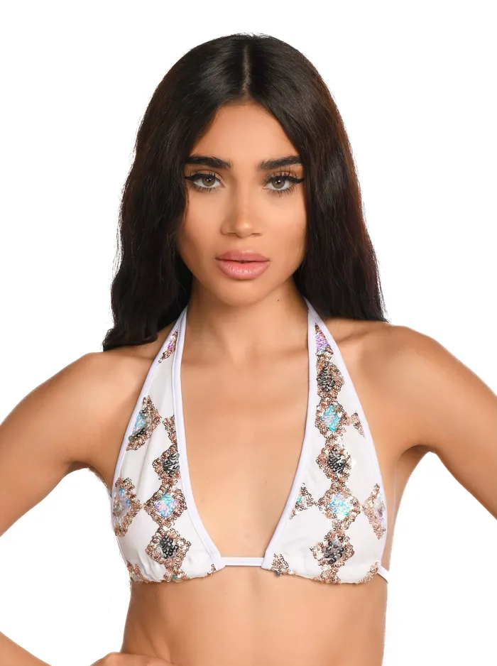 Moonstone Goddess Sequin Top THE LUMI SHOP Earrings