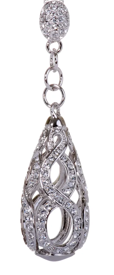 N7146 Rhodium Swarovski Elements Drop Pendant Necklace Red Necklaces N7146 Rhodium Swarovski Elements Drop Pendant Necklace Red Necklaces