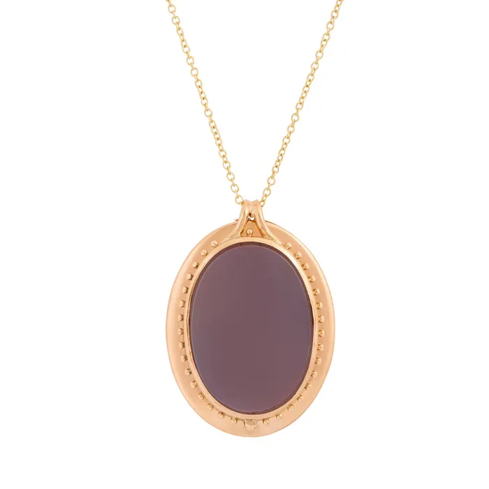 Necklaces Antique Victorian Onyx Agate And 14k Gold Sliding Locket