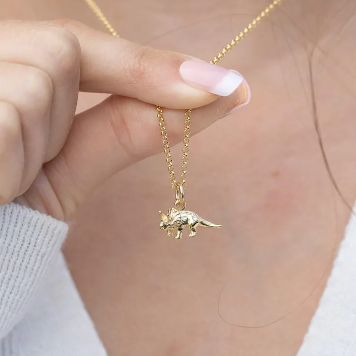 Necklaces Lily Charmed Triceratops Dinosaur Necklace