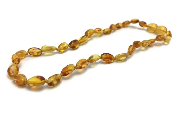 Necklaces MB Polished Honey Bean 11 POP Baltic Amber Necklace drooling red cheeks Necklaces MB Polished Honey Bean 11 POP Baltic Amber Necklace drooling red cheeks