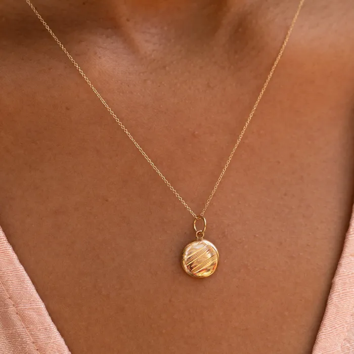 Necklaces Miniature 10K Gold Locket Charm Vintage