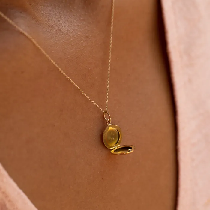 Necklaces Miniature 10K Gold Locket Charm Vintage