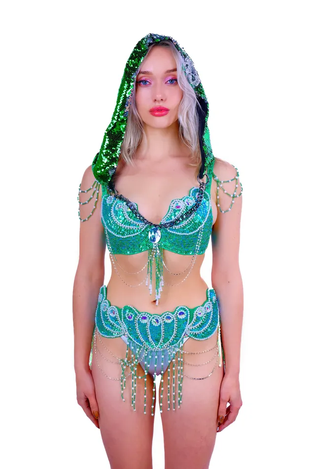 Necklaces THE LUMI SHOP FULL OUTFIT Emerald Mermaid Rebel 4 pcs
