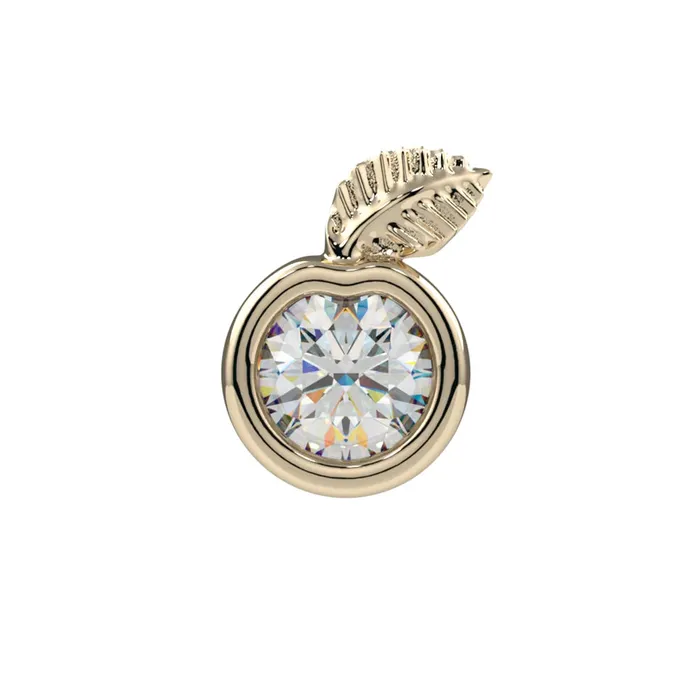 Necklaces threadless Eden End in Gold Platinum with CZ Kiwi Diamond