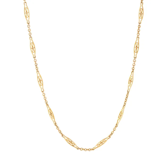 Ornate Link 14K Gold 20 Chain Necklace Antique Necklaces