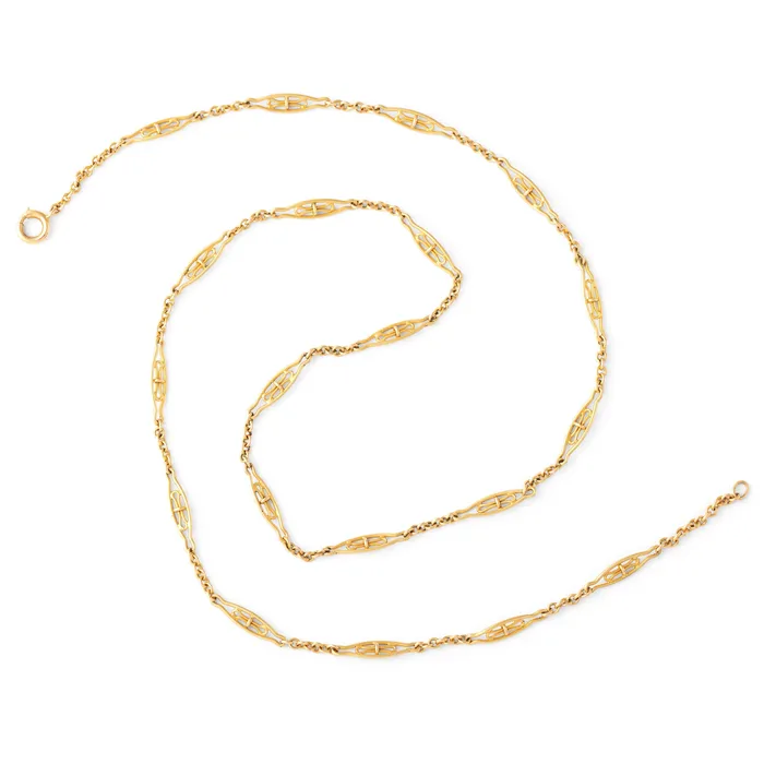 Ornate Link 14K Gold 20 Chain Necklace Antique Necklaces