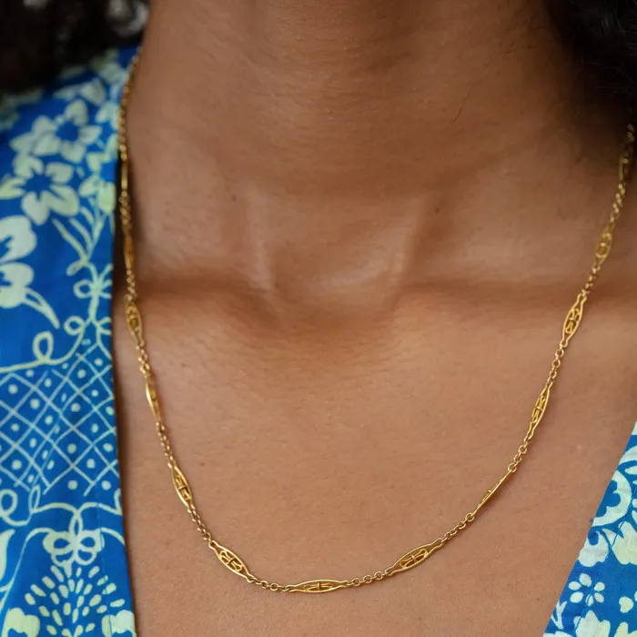 Ornate Link 14K Gold 20 Chain Necklace Antique Necklaces