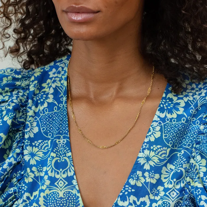Ornate Link 14K Gold 20 Chain Necklace Antique Necklaces