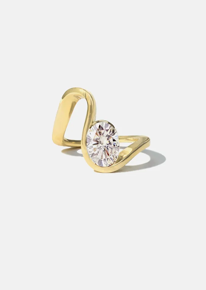 Oval Diamond Ribbon Trace Ring KATKIMfinejewelry Rings