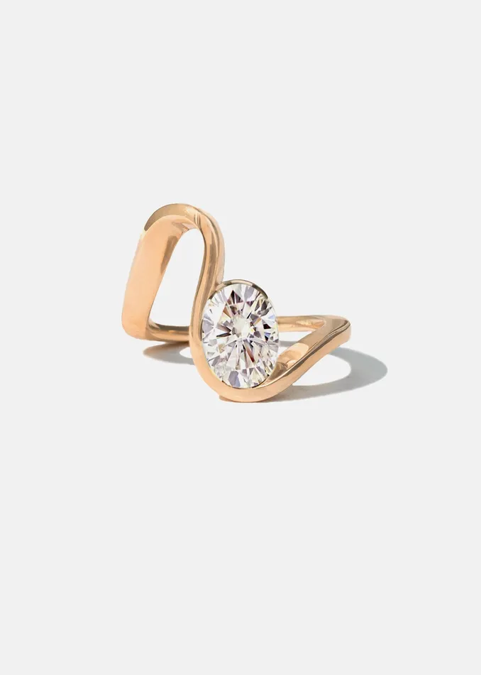 Oval Diamond Ribbon Trace Ring KATKIMfinejewelry Rings