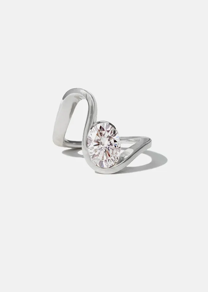 Oval Diamond Ribbon Trace Ring KATKIMfinejewelry Rings