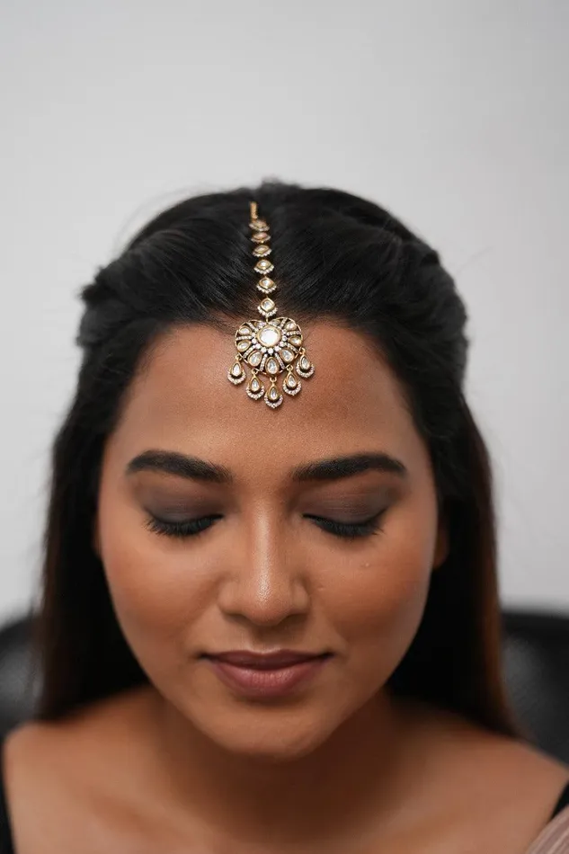 PreStyled Sets Kasliwal Antique Gold Moissanite Indian Maangtika Attrangi PreStyled Sets Kasliwal Antique Gold Moissanite Indian Maangtika Attrangi