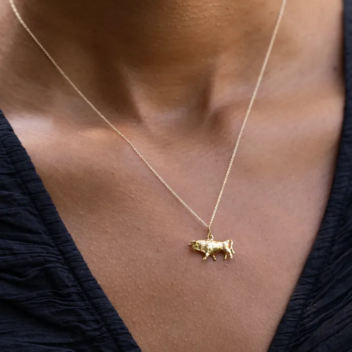 PreStyled Sets Vintage Taurus Bull 18K Gold Zodiac Charm