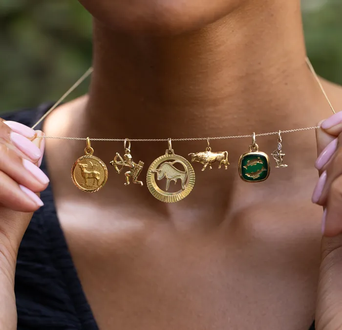 PreStyled Sets Vintage Taurus Bull 18K Gold Zodiac Charm
