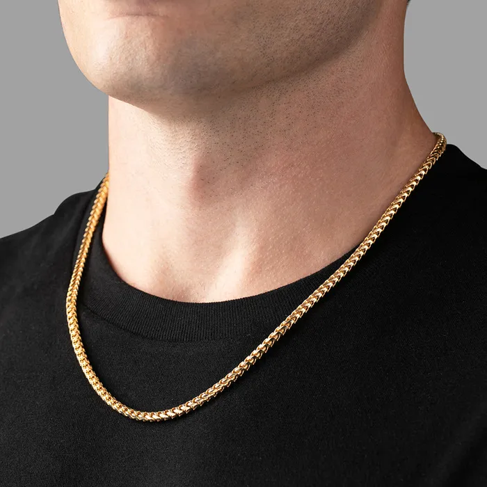 Proclamation Jewelry Earrings 4mm Diamond Cut Franco Chain 18k Yellow Gold