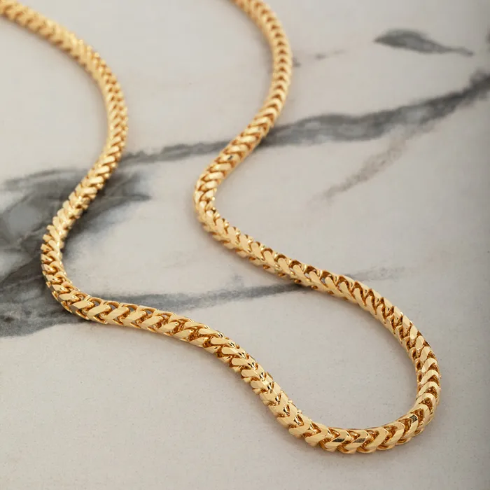 Proclamation Jewelry Earrings 4mm Diamond Cut Franco Chain 18k Yellow Gold