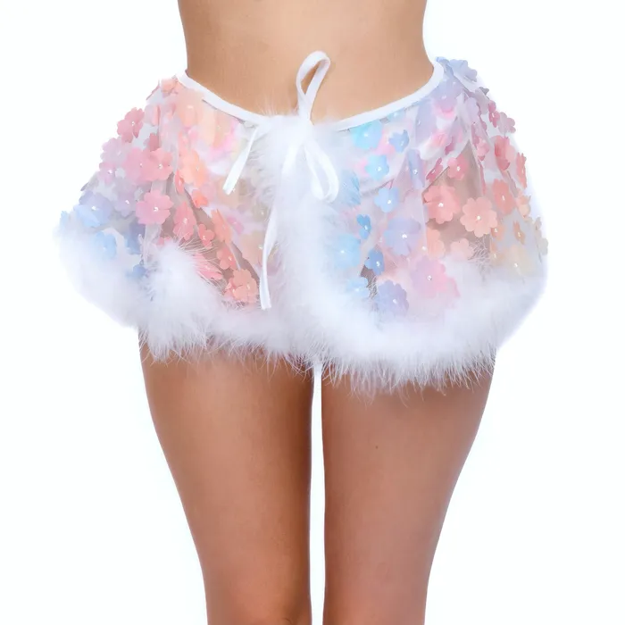 Rainbow Daisy Fuzzy 3D Skirt THE LUMI SHOP Rings
