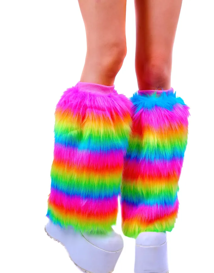 Rainbow Dream Fuzzy Leg Warmers THE LUMI SHOP Necklaces