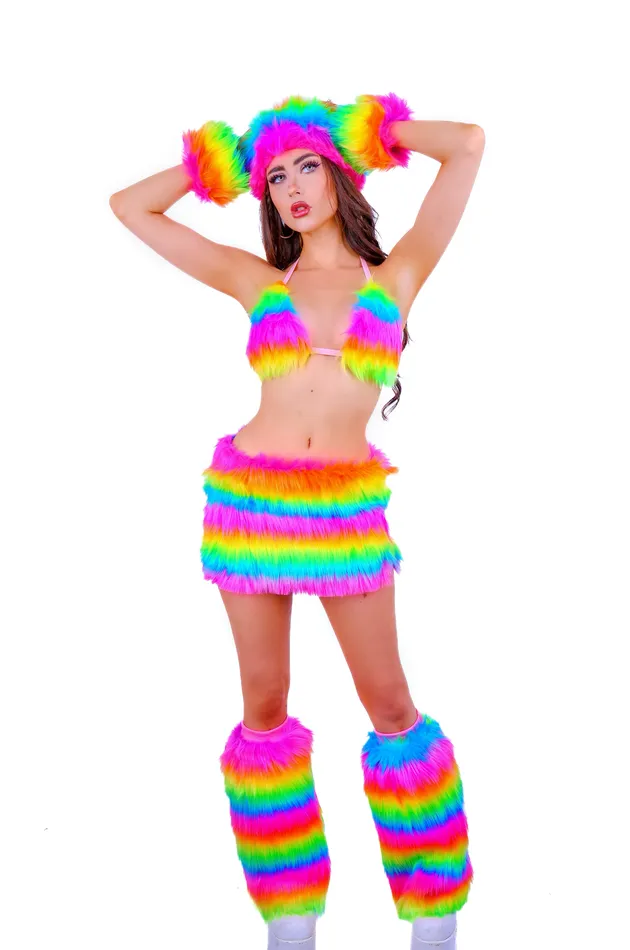 Rainbow Dream Fuzzy Leg Warmers THE LUMI SHOP Necklaces