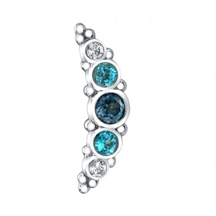 Rings 5 Gem Graduating Panaraya Threaded End in Gold with London Blue Topaz Paraiba Topaz White CZ Body Vision BVLA
