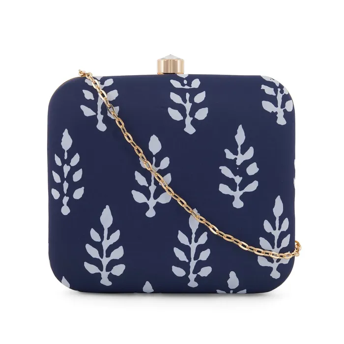 Rings Blue O Clock Stone and Print Clutch Teejh Rings Blue O Clock Stone and Print Clutch Teejh