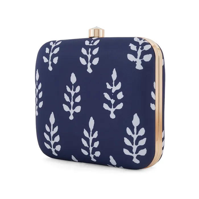 Rings Blue O Clock Stone and Print Clutch Teejh Rings Blue O Clock Stone and Print Clutch Teejh